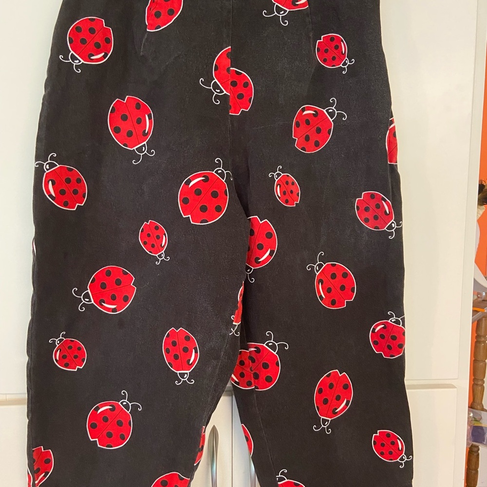 Briggs New York Red and Black  Capri Women’s Pants with Ladybug Design